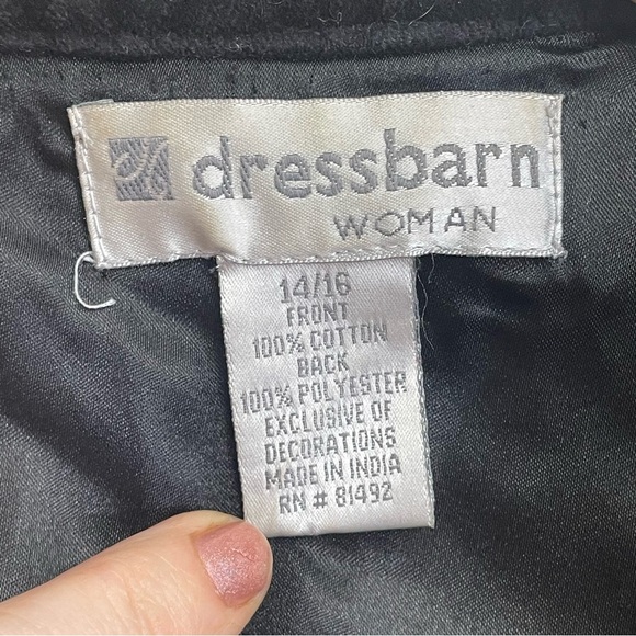 Dressbarn women’s 14/16 Ugly Christmas Sweater Vest Black Velvet beading - Picture 2 of 8